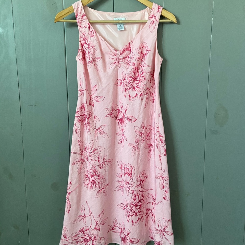 Loft Pink Floral Sleeveless Dress